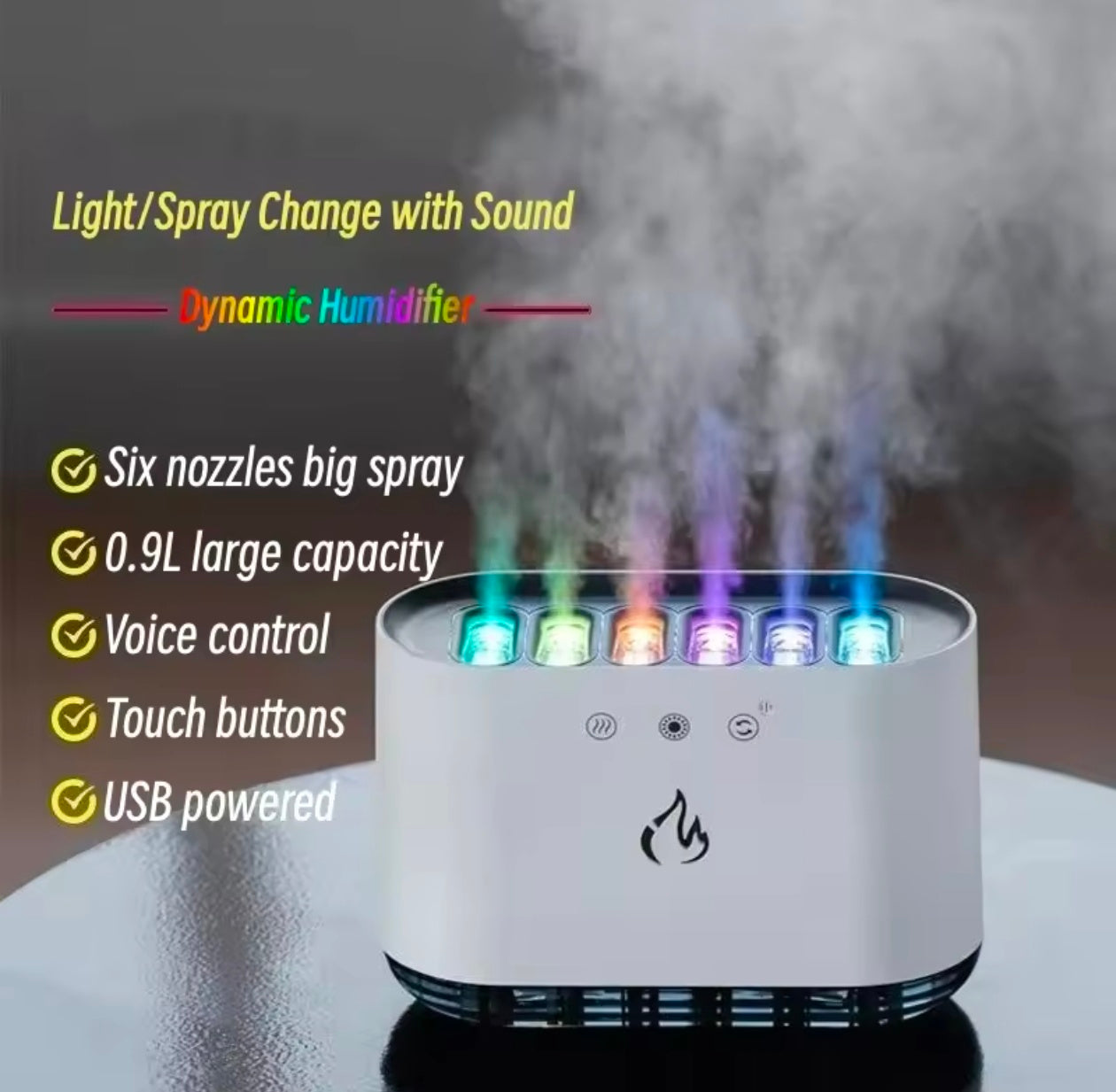 RGB LED Lamp Follow Sound Rhythm Spray Air Humidifier USB Ultrasonic Cool Mist Maker for Home Room Aroma Diffuser RGB LED Lamp Follow Sound Rhythm Spray Air Humidifier USB Ultrasonic Cool Mist Maker for Home Room Aroma Diffuser